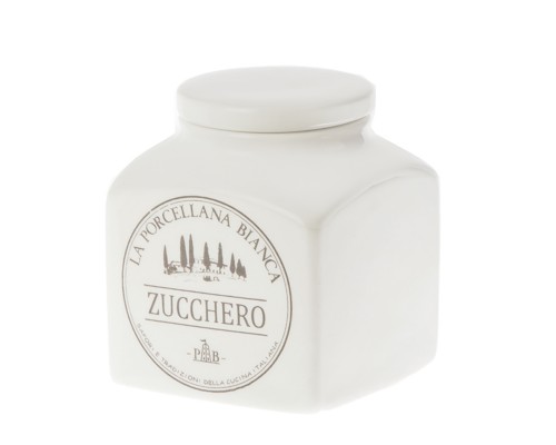Barattolo Conserva Zucchero 1,1L La Porcellana Bianca